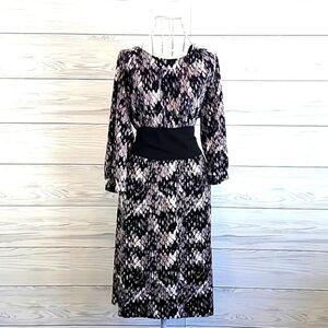 Alfani business casual midi dress - grey & black Women's Size L